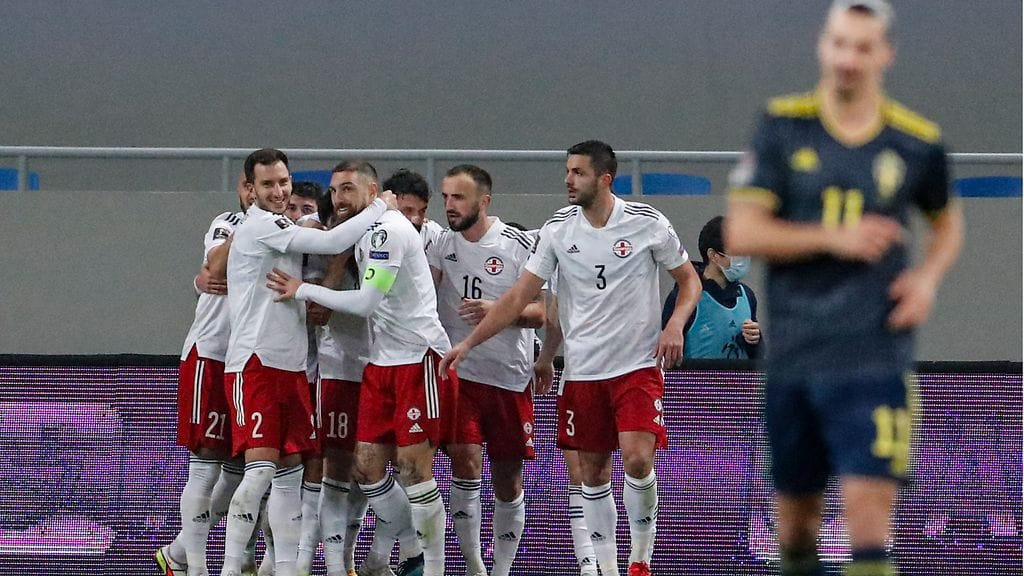 Ruotsi hävisi Georgialle 0-2-lukemin MM-karsintaottelussa.