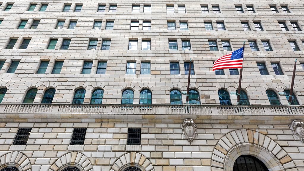 Arkistokuva. Näkymä New Yorkin keskuspankista.