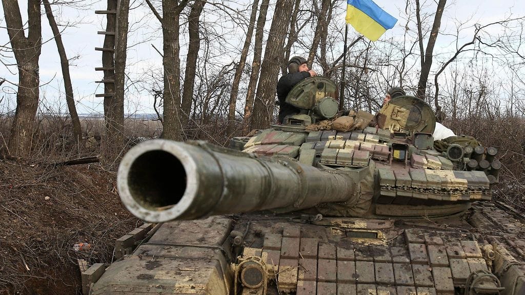 Ukrainan armeijan sotilaita Luhanskissa.