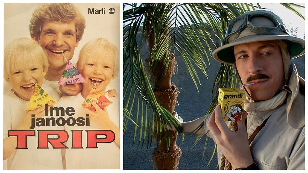 Trip-mehuja myytiin 1990-luvulle kolmiopakkauksissa. Muistatko myös Kari Grandin?