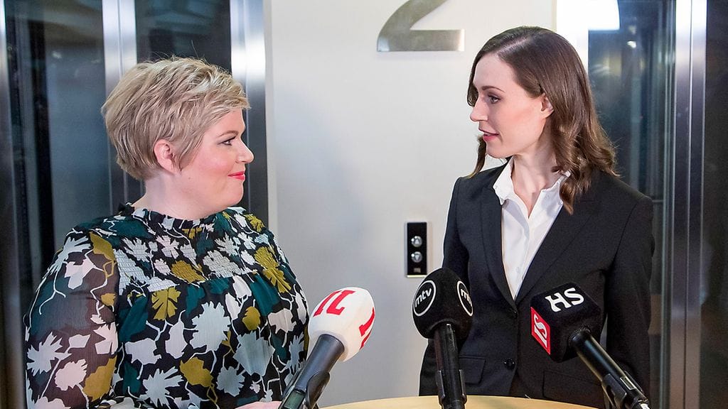 Annika Saarikko ja Sanna Marin tammikuussa 2022.