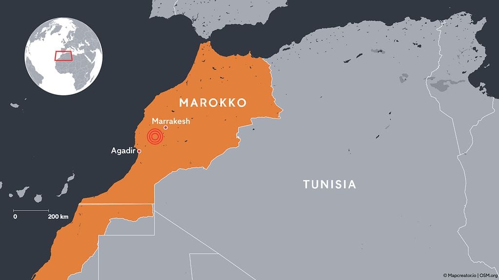 Marrakesh, marokko kartta