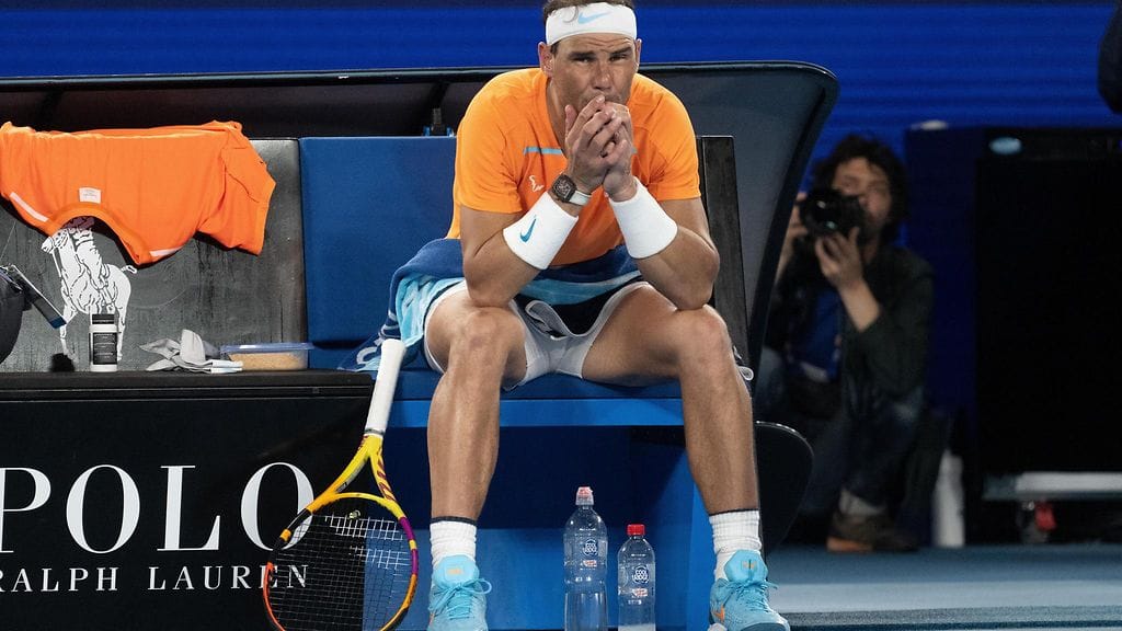 Rafael Nadal loukkaantui vakavasti Australian avoimissa tammikuussa 2023.