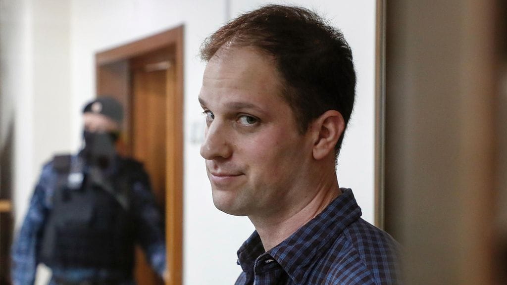 Toimittaja Evan Gershkovich vangittiin Venäjällä maaliskuussa 2023.