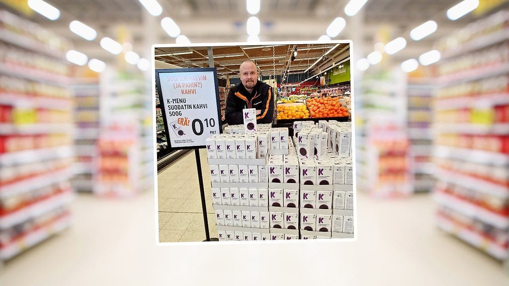 K-kaupan mainoskyltti oli poikkeuksellisen rehellinen.