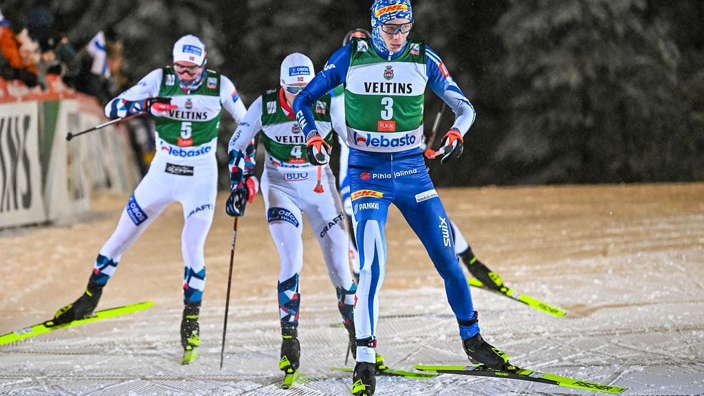 Eero Hirvonen nousi Seefeldin kisan hiihto-osuudella kuudenneksi. Kuva Rukan maailmancupista.