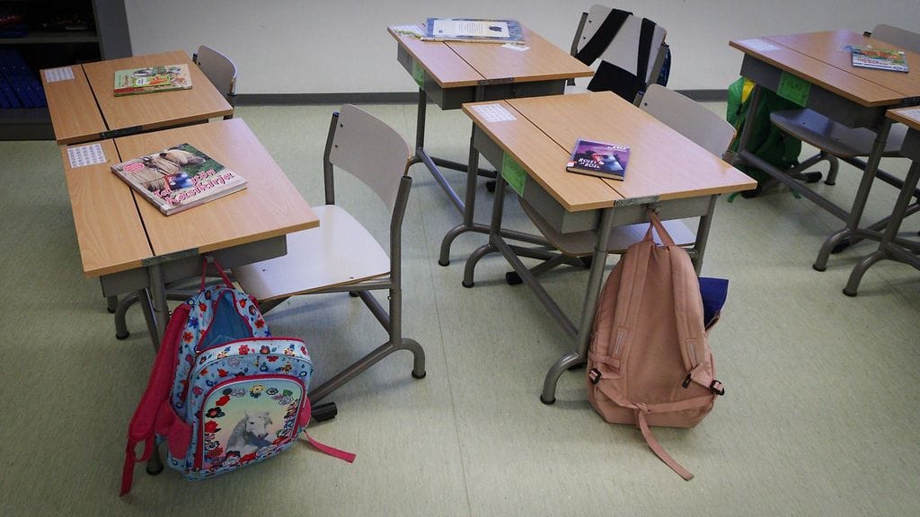 Kuvituskuvassa luokkahuone Liuksialan koulussa Kangasalalla 23. lokakuuta 2023.