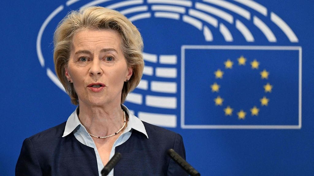 Euroopan komission puheenjohtaja Von der Leyen 10. huhtikuuta.