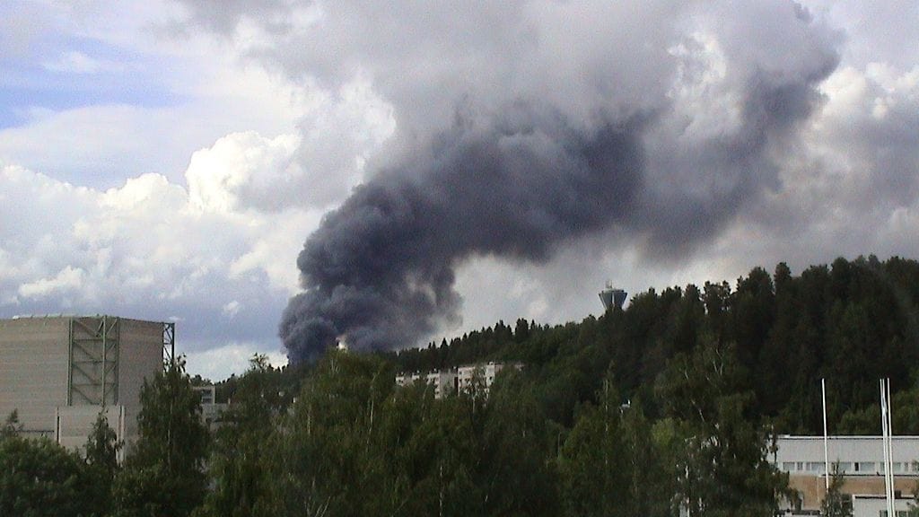 Teollisuusrakennuksen palo Lahdessa 9.6.2024