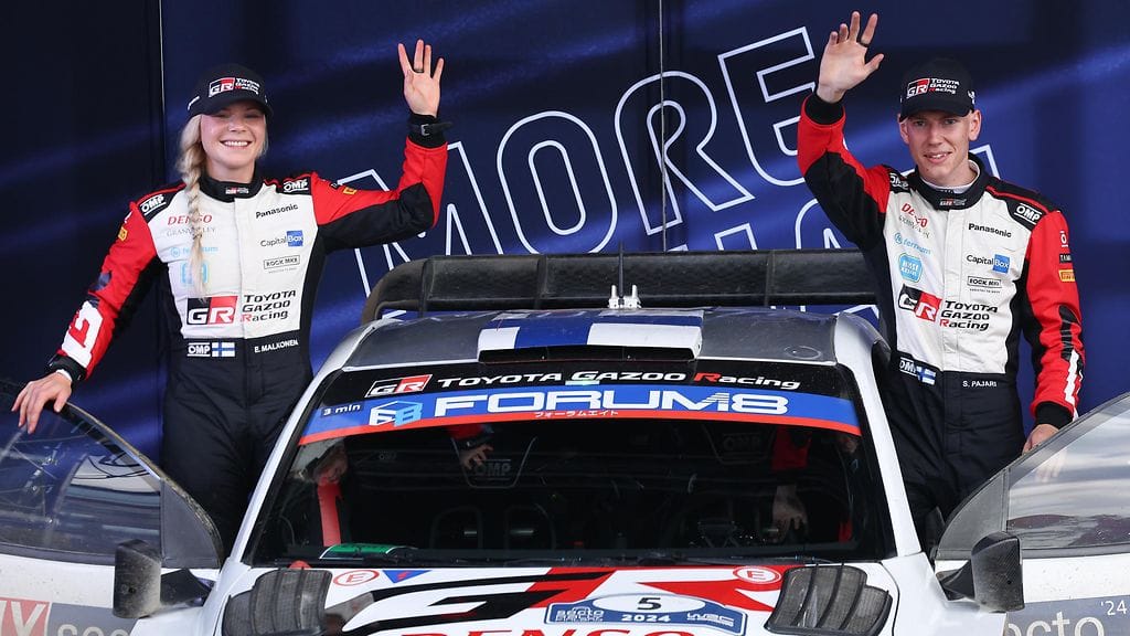 Sami Pajari (oik.) ja kartanlukija Enni Mälkönen tekivät loistotyötä WRC-debyytissään Suomen MM-rallissa elokuun alussa.