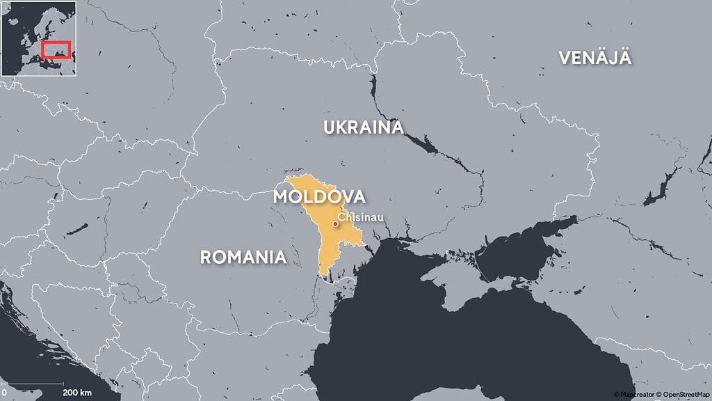 Ukrainan mukaan venäläisohjus lensi 20 kilometriä naapurimaa Moldovan puolelle.
