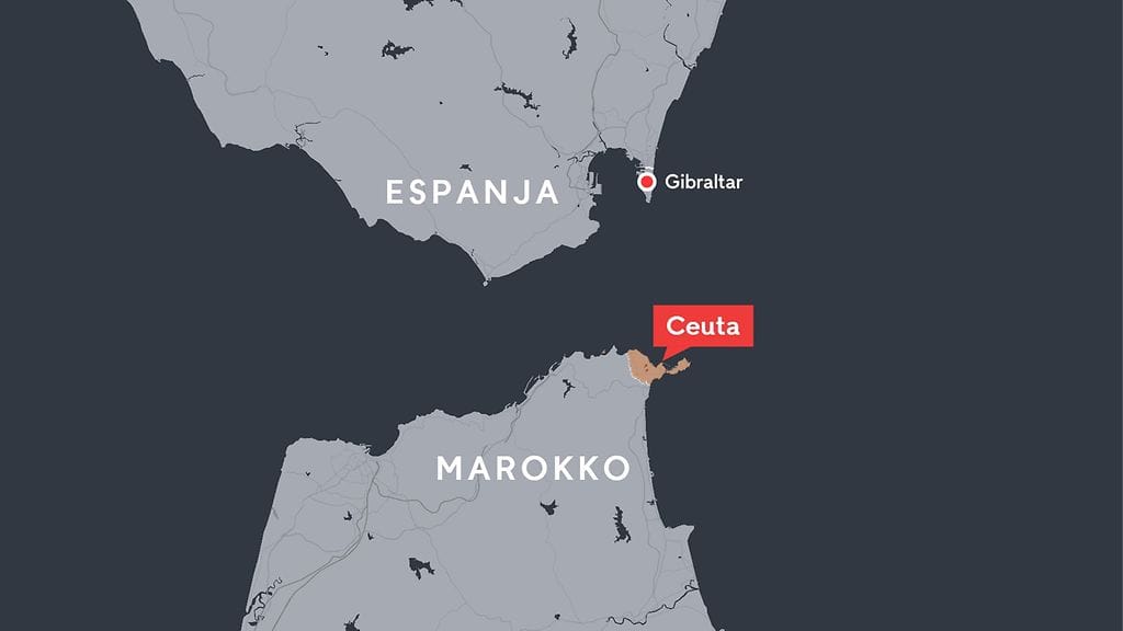 3107 Ceuta Marokko kartta