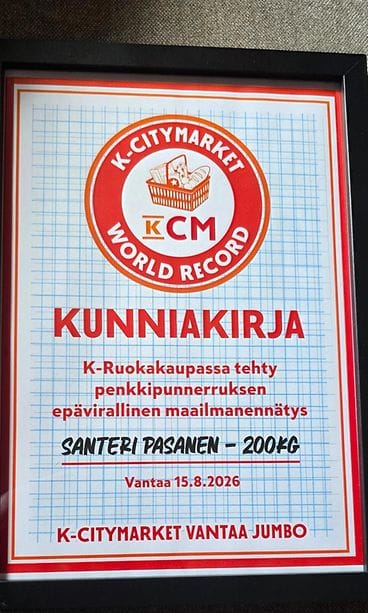 Santeri Pasanen kunniakirja K-Citymarket Jumbo