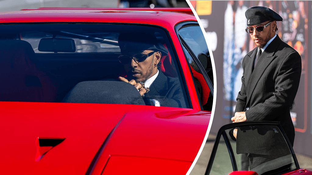 Lewis Hamilton järjesti näyttävän tempauksen saapuessaan Monzaan unelma-autollaan, Ferrarin F40:llä.