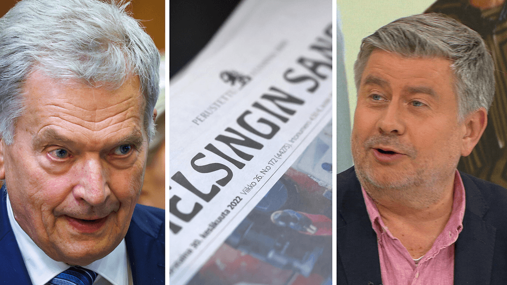Presidentti Sauli Niinistö ei antanut Marko Junkkarin (oik.) virheen jäädä elämään HS-toimittajan kolumniinsa.